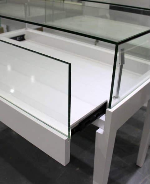 Vitrina de joyería de vitrina superior de cristal moderna de gama alta para la venta
